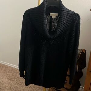 Navy MK Sweater with silver threads knitted in throughout so it really sparkles!